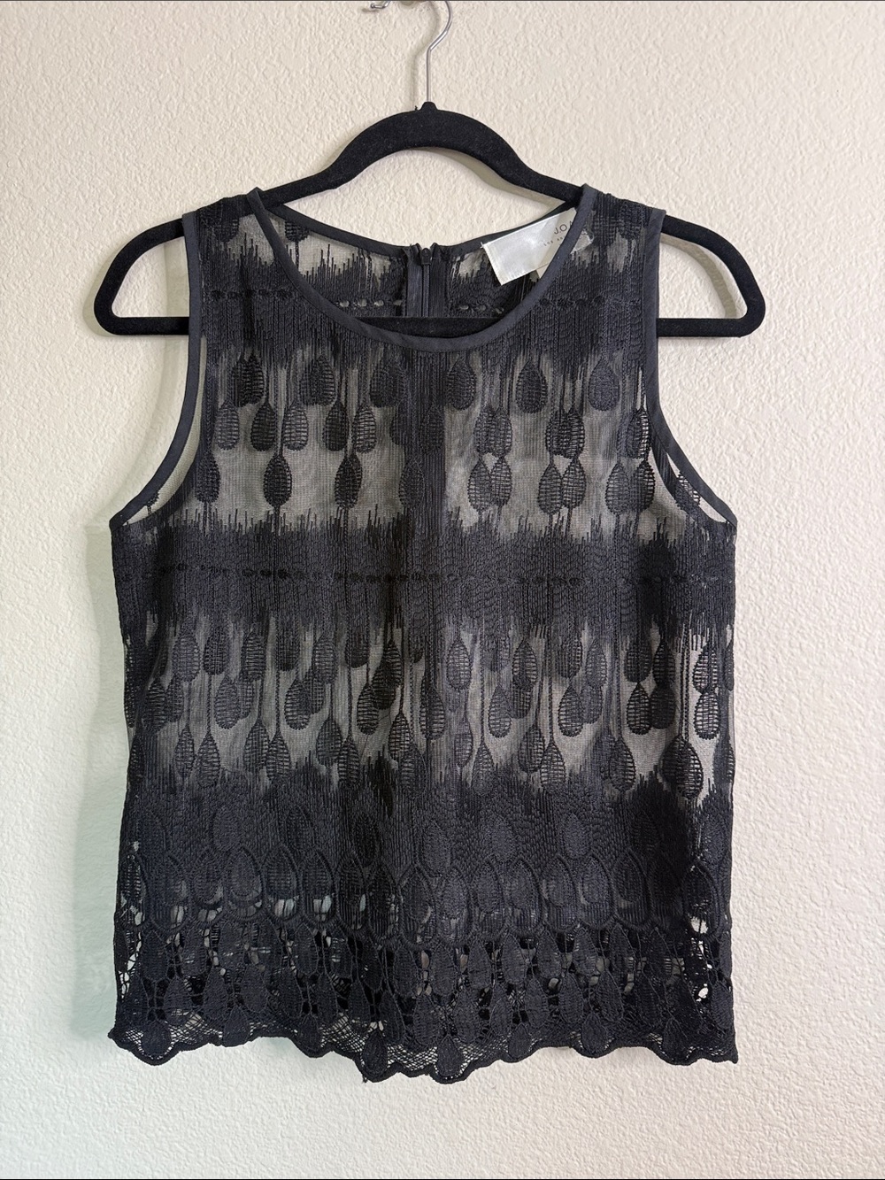 J. O. A. Black Lace Sleeveless Shell Top -  Women’s medium